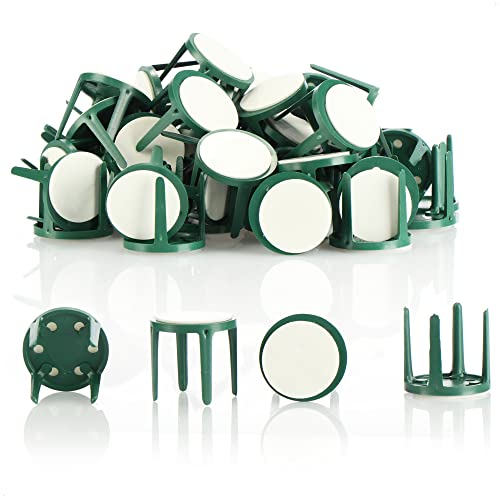 com-four® 50x Pinholder mit Klebepad - Gesteckhalter zum Basteln - Pinholder für Steckschaum - Floristikbedarf (50 Stück - grün mit Klebepad) von com-four