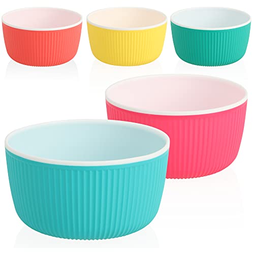 com-four® 5x Müsli-Schalen - Snackschale aus Kunststoff - Mehrweg-Behälter spülmaschinenfest - Salatschüsseln für Garten - bruchfeste Schälchen [Auswahl variiert] (5-tlg - Müsli-Schale - bunt) von com-four