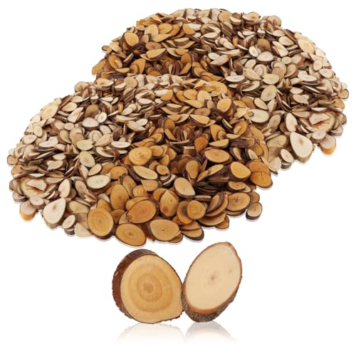 com-four® 600g Streudeko aus Holz - Zubehör für DIY-Projekte - helle und dunkle Naturholzchips zum Basteln - ganzjährige Tischdeko für Hochzeit, Party, Geburtstag (600g Mix Holzscheiben) von com-four