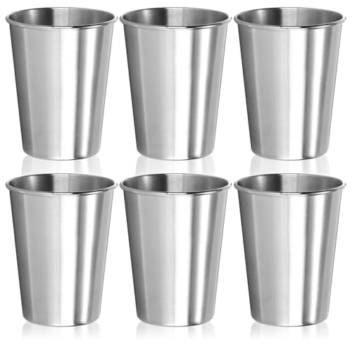 com-four® 6X Edelstahl-Trinkbecher - Leichter Becher aus Edelstahl 304 - Campingbecher 300 ml - Reisebecher bruchsicher und BPA-frei von com-four