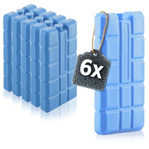com-four® 6x Kühlakku in blau - Kühlelemente für Kühlbox und Kühltasche - Kühlakkus für Haushalt und Freizeit von com-four