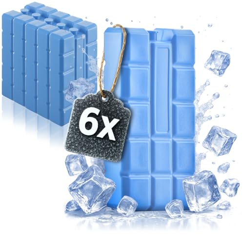 com-four® 6x Big Pack Kühlakku in blau - Kühlelemente für Kühlbox und Kühltasche - Kühlakkus für Haushalt und Freizeit von com-four