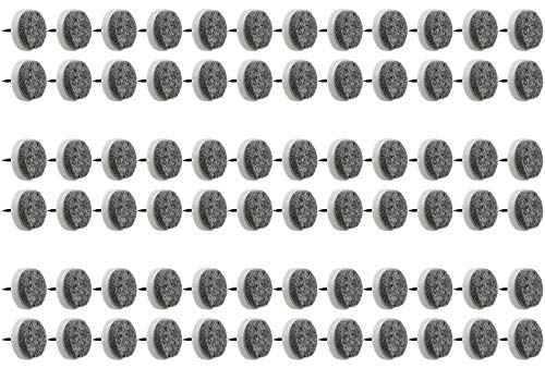 com-four® 72x Möbelgleiter aus Filz - Runde Stuhlgleiter mit Nagel - Filzgleiter für Möbel, Stuhl- & Tischbeine von com-four