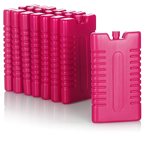 com-four® 8X Kühlakku für Kühltasche - Kühlelemente für Kühlbox - Kühlakkus für Haushalt und Freizeit - 220 ml (pink) von com-four