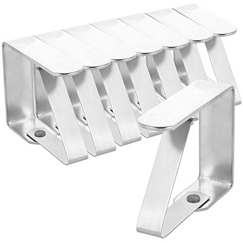 com-four® 8X Premium Tischdeckenklammer - Tischklammern aus Edelstahl - Tischtuchklammer rostfrei für drinnen und draußen von com-four