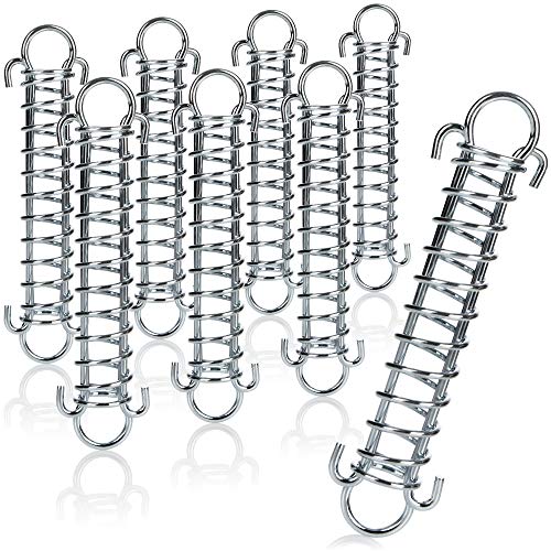 COM-FOUR® 8X Spannfeder mit Doppelhaken - Sprungfeder für Zelt, Markise, Boot, Wohnwagen - Befestigungs-Zubehör - Zugfeder Sonnensegel - Stahlfeder (8 Stück Spannfeder - 16 cm) von com-four