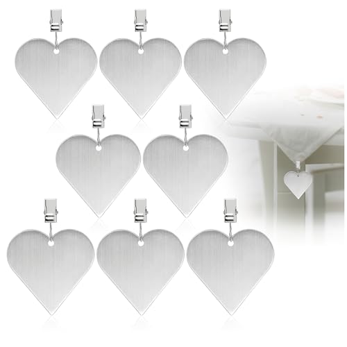 com-four® 8X Tischdeckenbeschwerer - Tischtuchgewichte aus rostfreiem Edelstahl - Tischtuchklammer - jeweils ca. 35g - Tischdeckenklammern von com-four