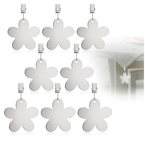com-four® 8X Tischdeckenbeschwerer - Tischtuchgewichte aus rostfreiem Edelstahl - Tischtuchklammer - jeweils ca. 35g - Tischdeckenklammern von com-four