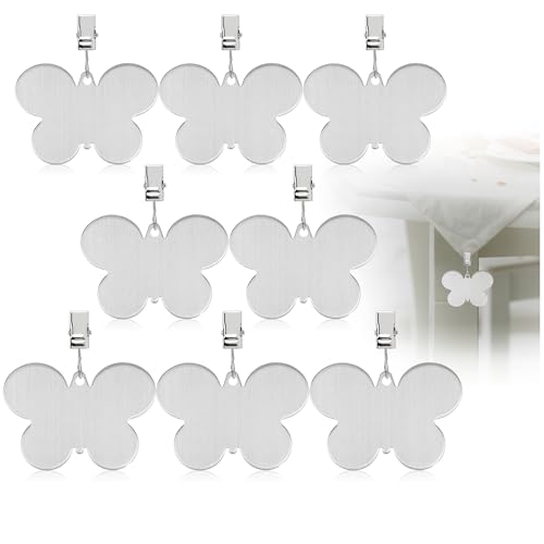 com-four® 8X Tischdeckenbeschwerer - Tischtuchgewichte aus rostfreiem Edelstahl - Tischtuchklammer - jeweils ca. 40g - Tischdeckenklammern von com-four
