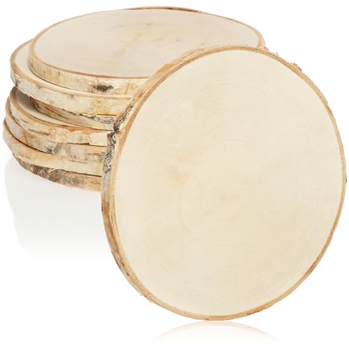 com-four® 8x Untersetzer aus Naturholz - Glasuntersetzer - Untersetzer für Gläser - Holzscheiben zum Basteln - Ø ca. 11-13cm von com-four