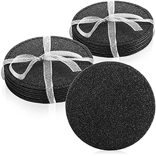COM-FOUR® 8X Untersetzer für Getränke - Runde Tischuntersetzer mit Glanz - Glasuntersetzer aus Kunststoff - Getränke-Untersetzer Ø 10cm (08 Stück - schwarz) von com-four