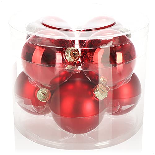 com-four® 8X Weihnachtskugel - Christbaumkugeln aus Glas für Weihnachten - Baumschmuck für den Christbaum - Christbaumschmuck - Glaskugeln von com-four