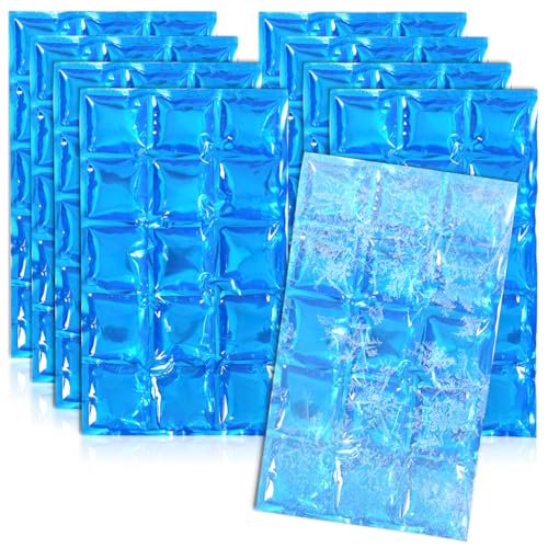 com-four® 8x Flexibles Eis-Pack - Kühlkompresse mit 15 Kühlzellen - Kühlpack für Haushalt, Camping und Freizeit (08 Stück - 25 x 15cm - blau) von com-four