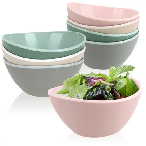 com-four® 8x Schale aus Kunststoff 330 ml - Mehrweg Behälter - Snackschalen aus Kunststoff - bruchfeste Eis-Schälchen - Campinggeschirr für Picknick, Buffet, Garten, Kinderparty [Auswahl variiert] von com-four