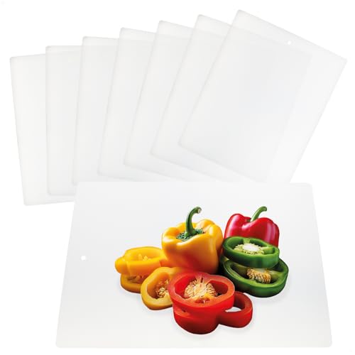 com-four® 8x flexibles Schneidebrett - biegsame Küchenunterlage 38 x 30,5 cm - lebensmittelechte Schneidematte aus Kunststoff - stabile Bastelunterlage für Haushalt, Hobby und Handwerken von com-four