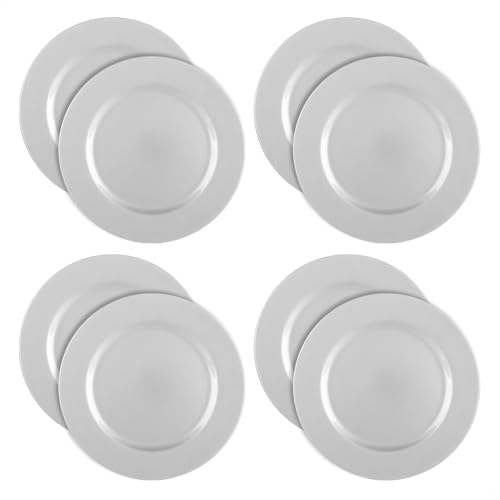 com-four® 8x glänzende Platzteller - wiederverwendbare Unterteller als Tischdekoration - edle Dekoteller für Hochzeit, Familienfeier, Weihnachten - Ø 33 cm Servierplatten von com-four