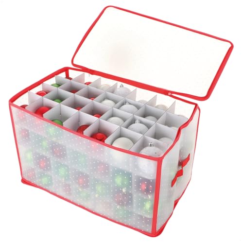 com-four® Aufbewahrungsbox für 112 Weihnachtskugeln - Christbaumschmuck-Sortierbox - Christbaumkugeln- und Weihnachtsdeko-Organizer - Aufbewahrung für Weihnachtsschmuck von com-four
