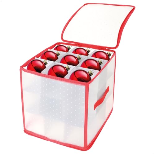 com-four® Aufbewahrungsbox für 27 Weihnachtskugeln - Christbaumschmuck-Sortierbox - Christbaumkugeln- und Weihnachtsdeko-Organizer - Aufbewahrung für Weihnachtsschmuck von com-four