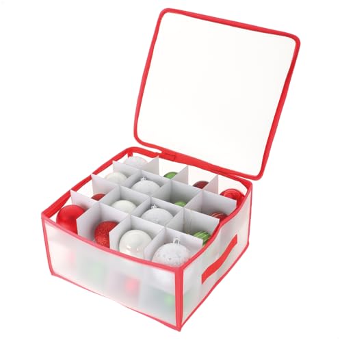 com-four® Aufbewahrungsbox für 32 Weihnachtskugeln - Christbaumschmuck-Sortierbox - Christbaumkugeln- und Weihnachtsdeko-Organizer - Aufbewahrung für Weihnachtsschmuck von com-four