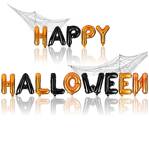 com-four® Ballon "Happy Halloween" - Folien-Ballon für Halloween-Deko - Halloween Girlande aus Luft-Ballons (Folienballon - Happy Halloween) von com-four