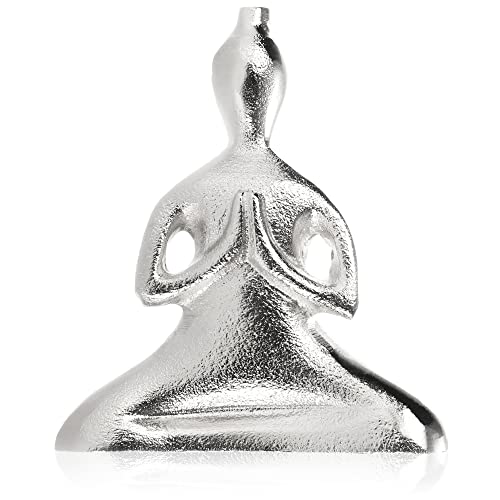com-four® Deko-Aufsteller Buddha - dekorative Buddha-Skulptur - hochwertige Dekor-Figur aus Metall zum Hinstellen - Raumdekoration (silberfarben - Buddha) von com-four