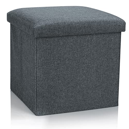 com-four® Faltbarer Hocker - Sitzhocker mit Stauraum - Aufbewahrungsbox zum Sitzen - 40 L (01 Stück - blau) von com-four