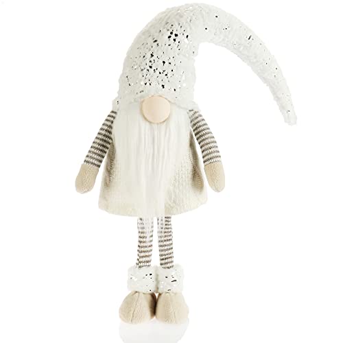 com-four® Großer Weihnachts-Wichtel in XXXL - freistehende Figur auf Stelzenbeinen - schwedischer Dekoartikel - winterliche Figur als Dekoaufsteller - Kobold als Raumschmuck - Zwerg mit Zipfelmütze von com-four