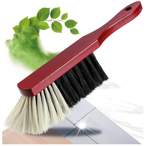 com-four® Handkehrbesen aus Holz - Handfeger mit Rosshaar-Borsten - Handbesen mit Aufhängeloch - ca. 30 cm (1 Stück) von com-four