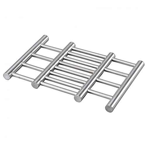 com-four® Hochwertiger Topfuntersetzer aus Edelstahl - Untersetzer für Topf, Pfanne, Auflaufform und Wok - ausziehbar ca. 22-38 x 20 x 1,8 cm (1 Stück) von com-four