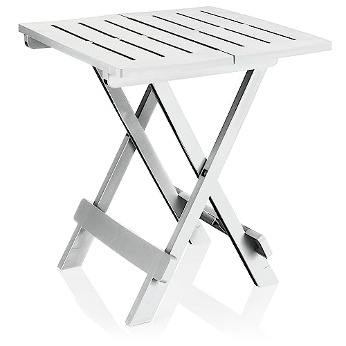 com-four® Klapptisch aus Kunststoff - Beistelltisch für Garten, Terrasse und Balkon - Platzsparender Gartentisch für Camping (01 x weiß) von com-four