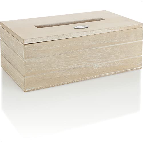 com-four® Kosmetiktücherbox aus Holz - Taschentuchbox mit klappbarem Deckel - Handtuchspender für Bad, Schlafzimmer und Wohnbereich (1 Stück - braun -Holz) von com-four