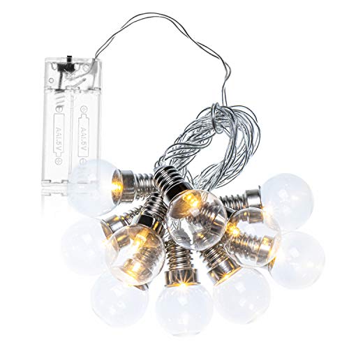 com-four® Lichterkette in Glühbirnenoptik mit 10 LEDs - dekorative Lichterkette im Vintage Stil für ein tolles Ambiente in der Wohnung (01 Stück - Lichterkette Glühbirne) von com-four