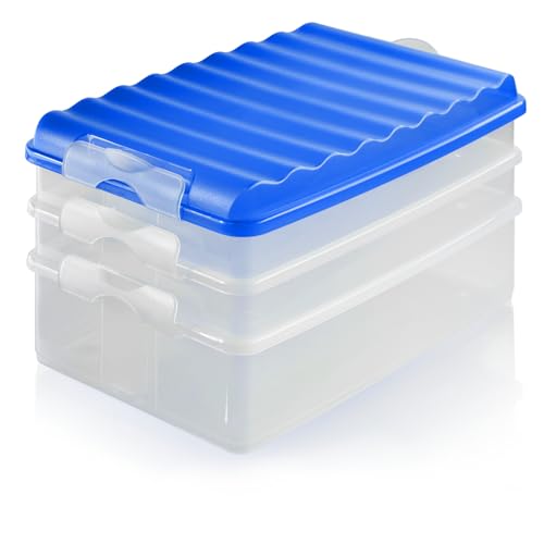 com-four® Lunch-Box mit mehreren Fächern - Aufschnittbox stapelbar für den Kühlschrank - Brotdose auslaufsicher mit Deckel - ca. 25 x 15,5 x 14 cm [Auswahl variiert] (1 Set) von com-four