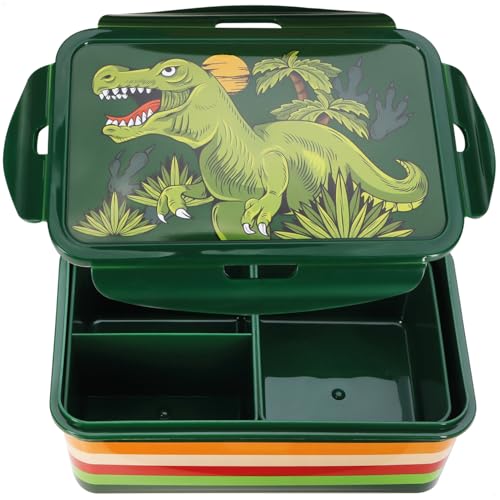 com-four® Lunchbox mit Deckel - Brotdose für unterwegs 3-fach unterteilt - Frühstücksbox mit Trennwänden - Kunststoffdose für unterwegs - BPA-frei und lebensmittelecht von com-four