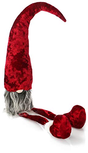com-four® Premium Kantenhocker - große Wichtel in XXL für die Weihnachtsdeko, Handmade winterliche Figur als Dekoartikel für Fensterbank und Kamin - Sammlerfiguren von com-four