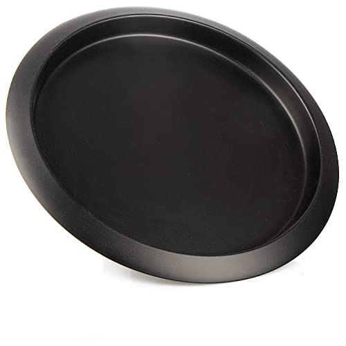 com-four® Profi Gastronomie-Serviertablett aus rostfreiem Edelstahl - rundes Tablett - Edelstahl-Gastrotablett (1 Stück - rund 35cm - schwarz) von com-four