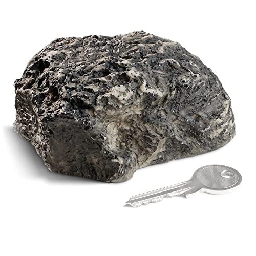 com-four® Schlüsselstein "medium hill" - Steinimitat mit Geheimfach - Kunstgestein für Geocaching - Schlüsselversteck in Stein-Optik - Steinattrappe - künstlicher Findling von com-four