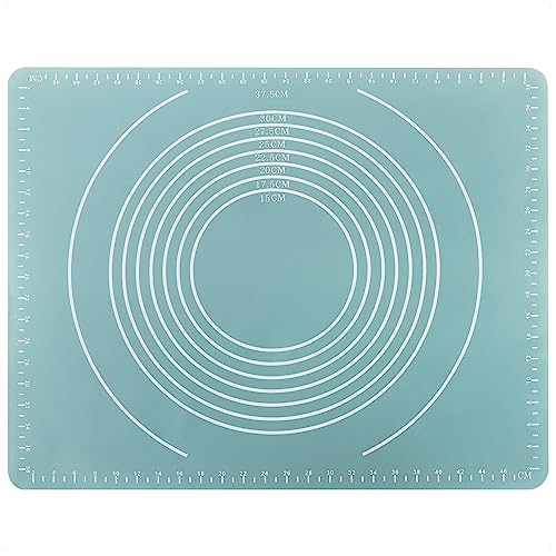 com-four® Silikon Backmatte - nachhaltige Alternative zu Backpapier - perfekt für das Backen von Keksen, Brot und Pizza - rutschfeste Backunterlage für den Backofen (1tlg. - blau) von com-four