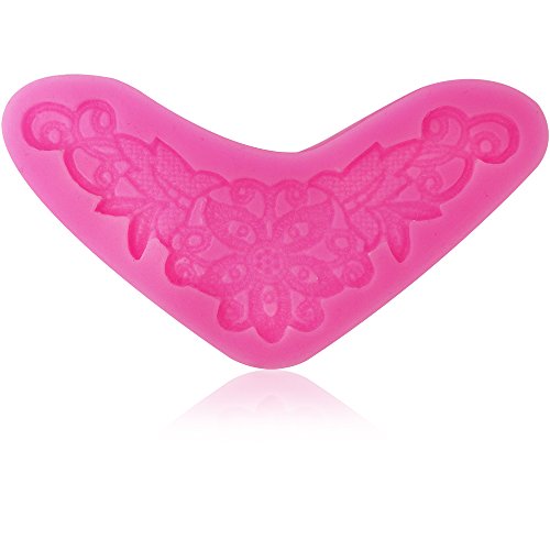 com-four® Silikonform Blumenranke in V-Form - Bordüre für Marzipan und Fondant - Tortendeko selbst gemacht (01 Stück - Blumenranke) von com-four