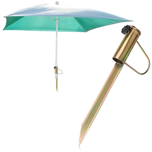 com-four® Sonnenschirmhalter aus Stahl - Bodenhülse für den Garten - Rasendorn für Sonnenschirme - Schirmständer mit Handgriff - Erdspieß mit Stockdurchmesser von 30-42 mm (goldfarben) von com-four