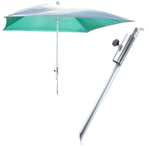 com-four® Sonnenschirmhalter aus verzinktem Stahl - Erdspieß für den Boden - Standfuß für Sonnenschirm am Strand - Schirmständer - Ø 12-32 mm (metallic) von com-four