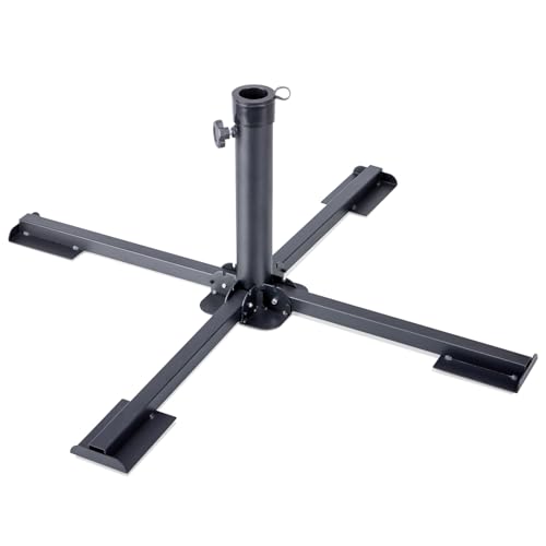 com-four® Sonnenschirmständer aus pulverbeschichtetem Stahl - klappbarer Schirmhalter - Schirmstütze für Garten, Balkon und Terrasse - Faltbare Halterung für Sonnenschirme - Metall-Ständer von com-four