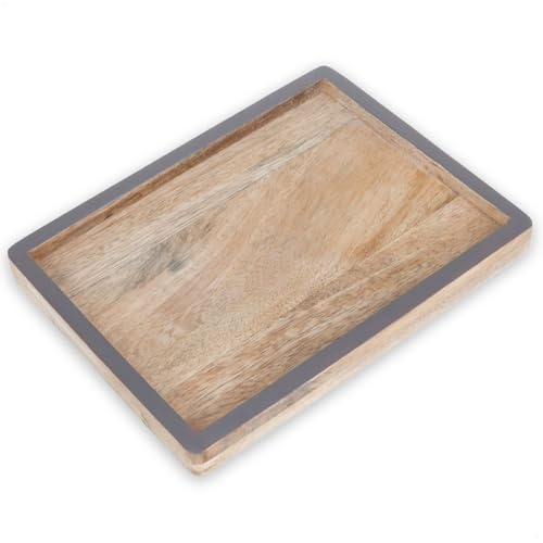 com-four® Tablett aus Mangoholz - Deko-Brett als Schlüsselschale - Mini Serviertablett - Holzablage für Tischdekoration - kleine dekorative Servierplatte - Raumdekoration aus Holz [Auswahl variiert] von com-four