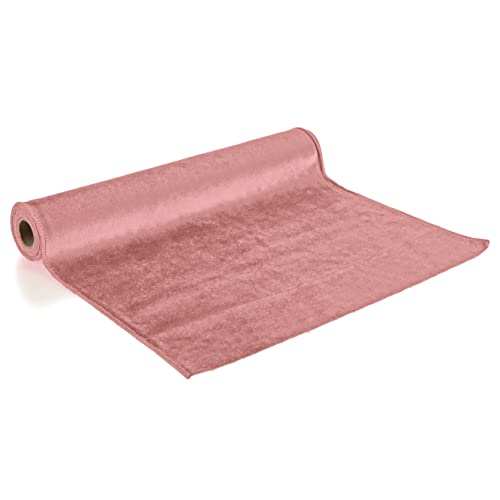 com-four® Tischläufer Samt - Dekorativer Dekostoff - Tischdeko für jeden Anlass - Bastelzubehör - Tischband 36 x 200 cm (1 Stück - rosa) von com-four