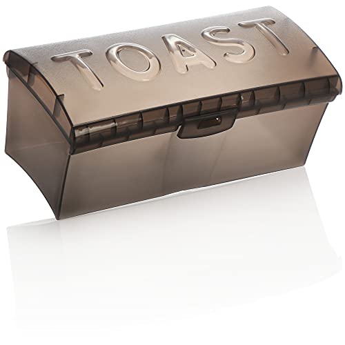 com-four® Toastbrotbox - Brotkasten für Toastbrot - Brotdose für Sandwichtoast - Toast Box aus transparentem Kunststoff (1 Stück - grau) von com-four