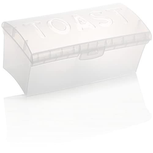 com-four® Toastbrotbox - Brotkasten für Toastbrot - Brotdose für Sandwichtoast - Toast Box aus transparentem Kunststoff (1 Stück - weiß) von com-four