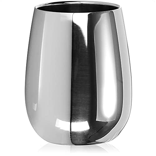 com-four® Trinkbecher aus Edelstahl 304 - Hochglanz Weinbecher 200 ml - Premium Edelstahl-Becher To Go - Thermobecher doppelwandig & BPA-frei (1 Stück - 200ml Hochglanz) von com-four