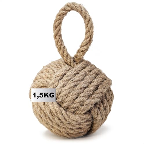 com-four® Türstopper - 1,5 kg Schwerer Türhalter im Türkenbundknoten-Design - Affenfaust-Fenster-Stopper - Funktionelles Wohnaccessoire - Bremsblock für Fenster und Türen von com-four
