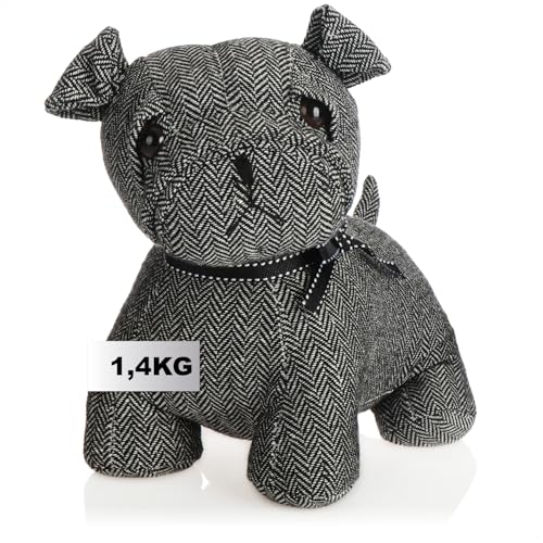com-four® Türstopper - Schwerer Türhalter - süßes Hundedesign - Funktionelles Wohnaccessoire - Stopper für Fenster und Türen - optimal bei Durchzug (Hund Charly) von com-four
