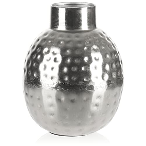 com-four® Vase aus Metall - Metallvase für Blumen - Deko Vase für zu Hause und Büro - Vase mit Dellen - Raumdeko (Design 1) von com-four